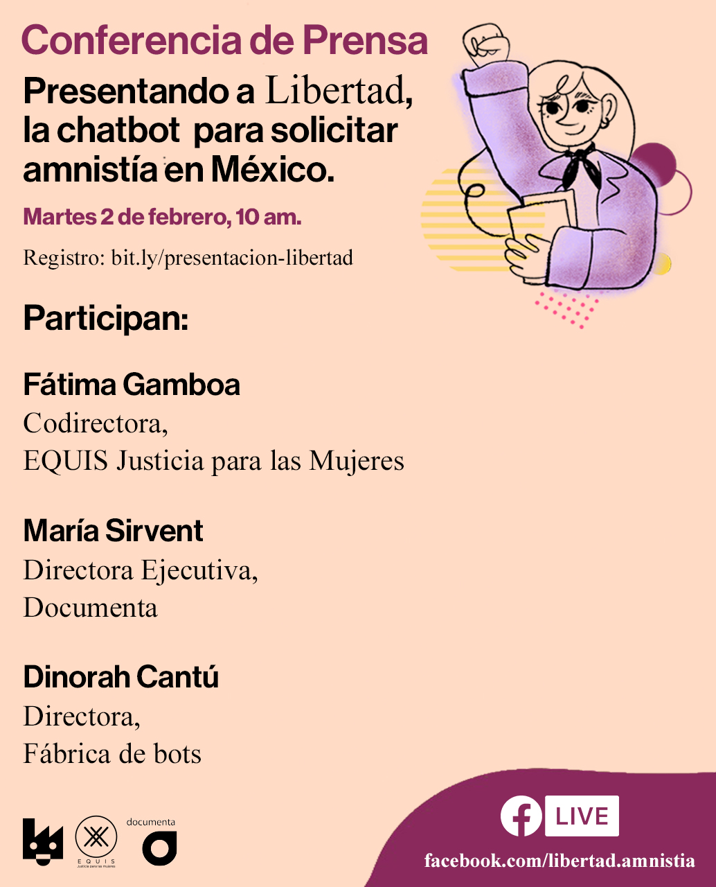 Lee más sobre el artículo Conferencia de prensa: Presentando a libertad, la chatbot para solicitar amnistía en México